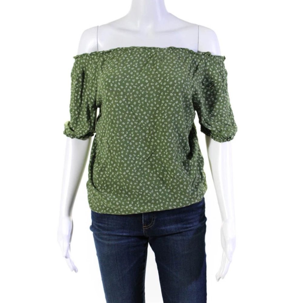 Reformation Floral Off Shoulder SS Top